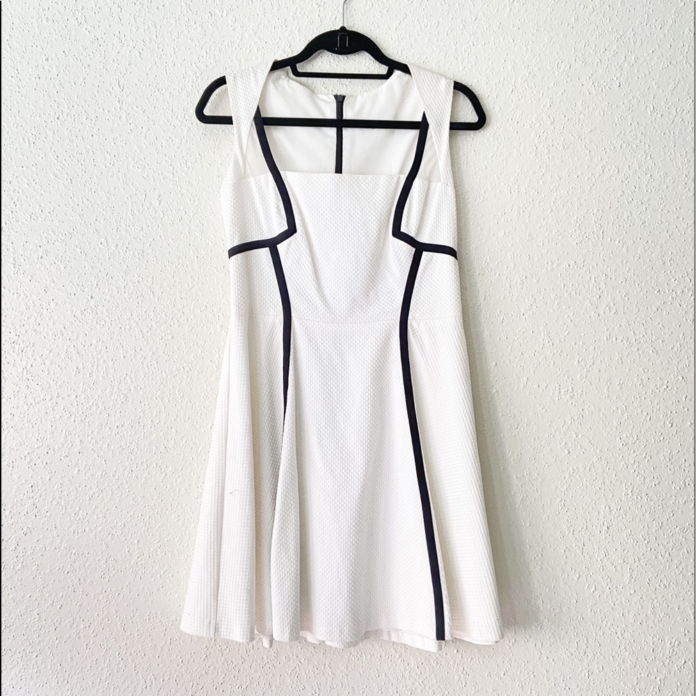 Saks Fifth Avenue White & Black Sun Dress